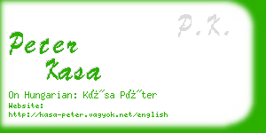 peter kasa business card